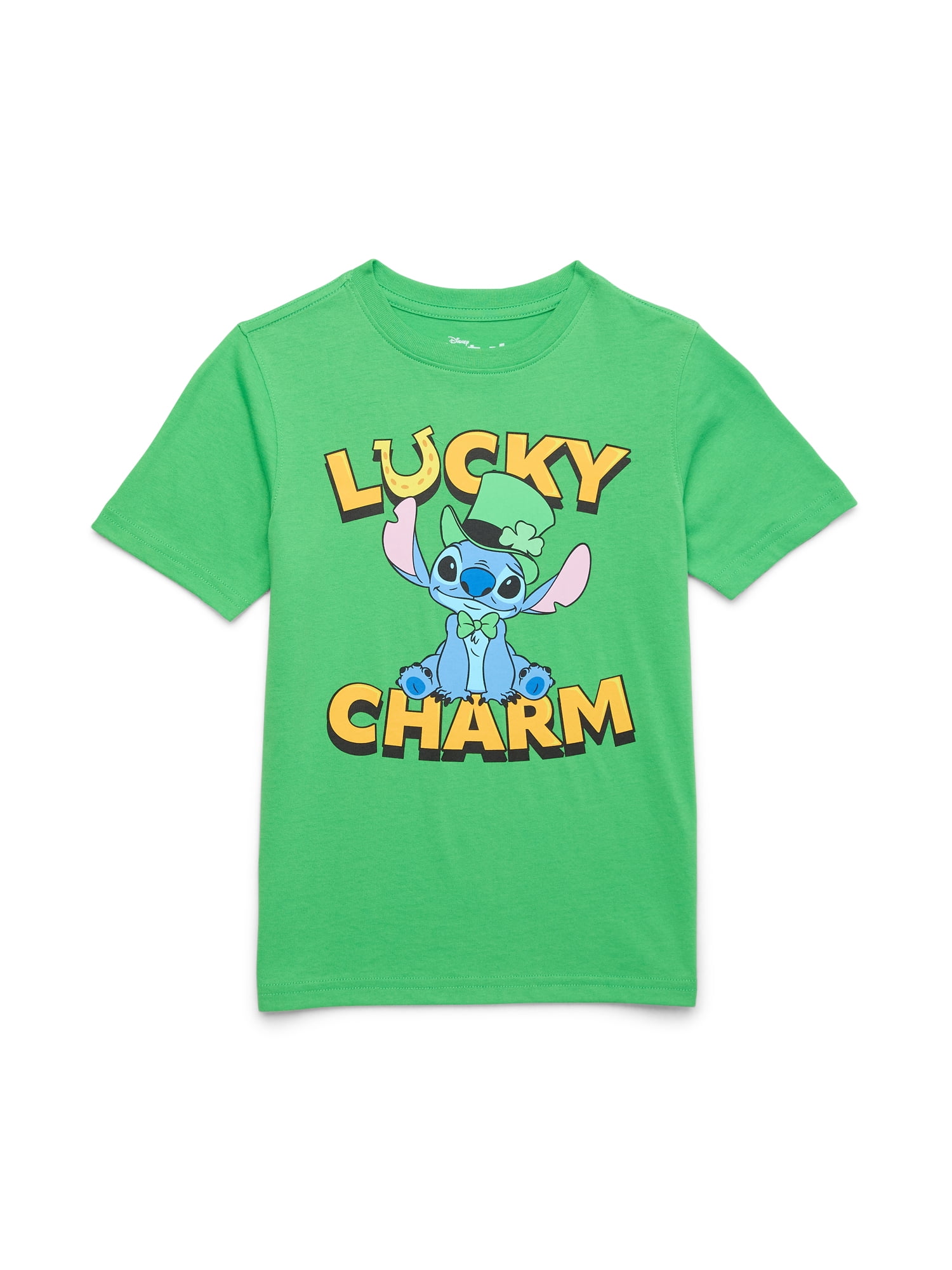 St. Patrick’s Day Little Boys and Big Boys Stitch Lucky Charm Graphic Tee, Sizes 4-18