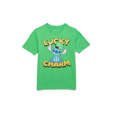 St. Patrick’s Day Little Boys and Big Boys Stitch Lucky Charm Graphic Tee, Sizes 4-18