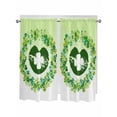 thumbnail image 1 of St. Patrick's Day Living Room Curtains 2 Panel, Spring Shamrock Wreath Leaf Lips Ombre Green Cafe Window Treatment, Extra Long Farmhouse Bedroom Bathroom Kitchen Curtains Drapes 104"x72", 1 of 6