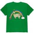 thumbnail image 1 of St. Patrick's Day Llama Cute Pot Of Gold Youth T Shirt Irish Green YSM, 1 of 1