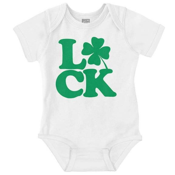 St Patrick's Day Luck Shamrock Romper Boys or Girls Infant Baby Brisco Brands NB