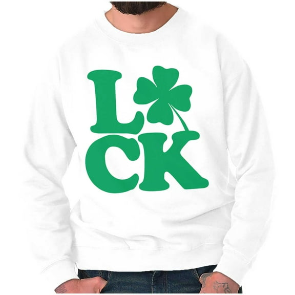 St Patrick's Day Luck Shamrock Sweatshirt for Men or Women Brisco Brands S