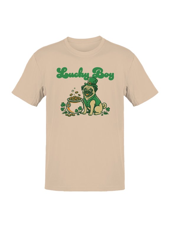 St. Patrick's Day Lucky Boy St. Patrick's Pug Design Men's T-shirt