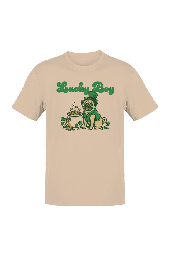 St. Patrick's Day Lucky Boy St. Patrick's Pug Design Men's T-shirt