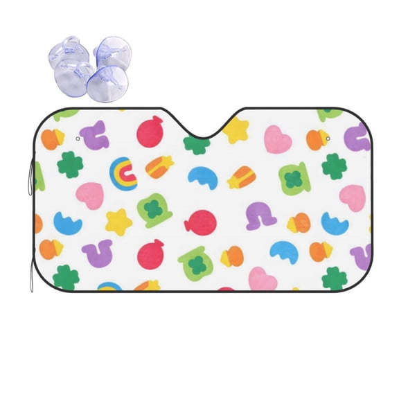 St. Patrick's Day Lucky Charms Car Windshield Sun Shade Universal Fit Auto Sun Visor Protector