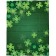 thumbnail image 1 of St. Patrick''s Day Lucky Clovers Throw Blankets, Rustic Vintage Farm Wood Soft Fleece Blanket Decorative for Home Sofa Couch Chair Living Bedroom,60x80 inches, Green Spring Holiday, 1 of 6