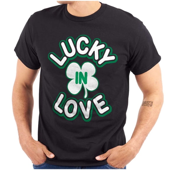 St Patrick's Day Lucky In Love Men's Graphic T Shirt Tees Brisco Brands S