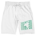 thumbnail image 1 of St. Patrick's Day Lucky Me Men's White Sleep Pajama Shorts, 1 of 4