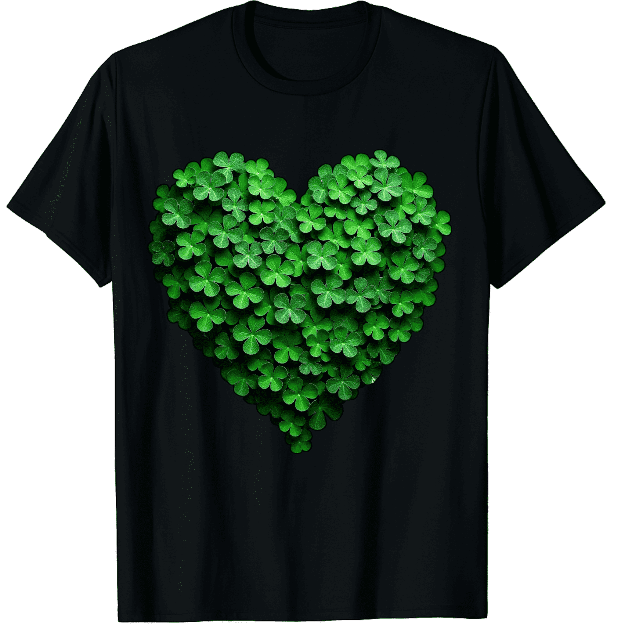 St. Patrick's Day Lucky Shamrock Heart Graphic T-Shirt - Retro Green ...