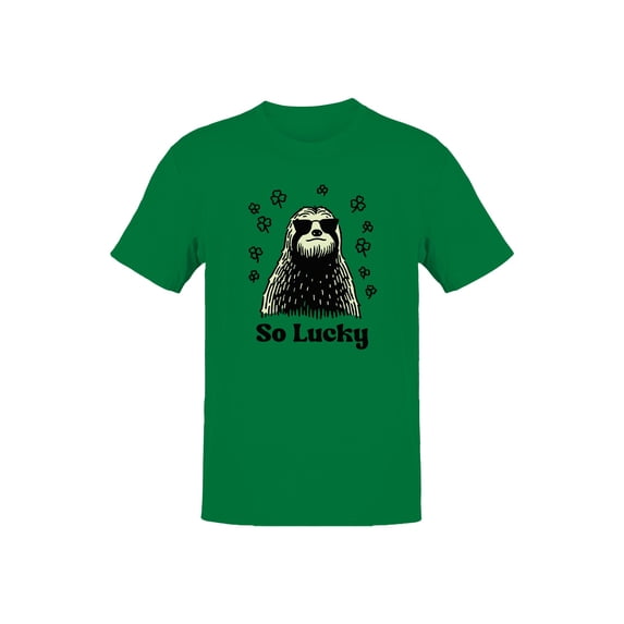 St. Patrick's Day Lucky Sloth with Sunglasses Men's T-shirt