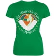 thumbnail image 1 of St. Patrick's Day Magical Unicorn Horseshoe Ginger Juniors Soft T Shirt Irish Green MD, 1 of 1