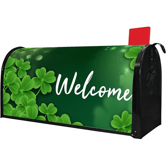 St Patrick''s Day Mailbox Covers Magnetic Standard Size 21" X 18" Waterproof Green Shamrock Clover Welcome Mailbox Wraps Post Letter Box Cover for Garden Yard Home Decor (St Patricks 5, 21" x 18")