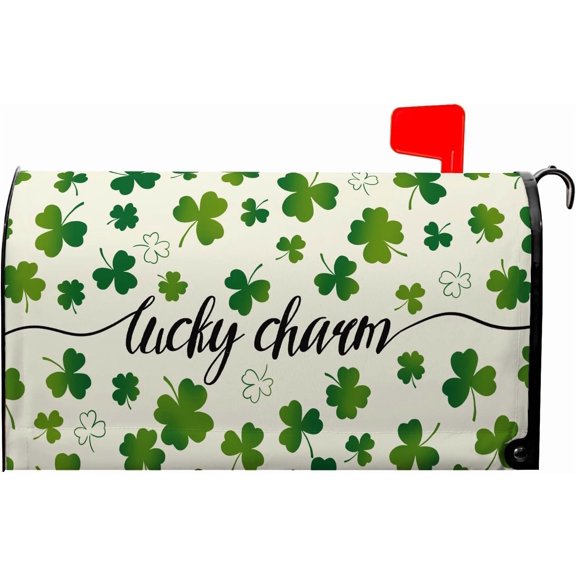 St Patrick''s Day Mailbox Covers Magnetic Standard Size St Patricks Day Lucky Mailbox Cover 21x18 Inch Spring Mail Box Wrap Shamrock Clovers Post Letter Box Wraps for Garden Yard Home Decor