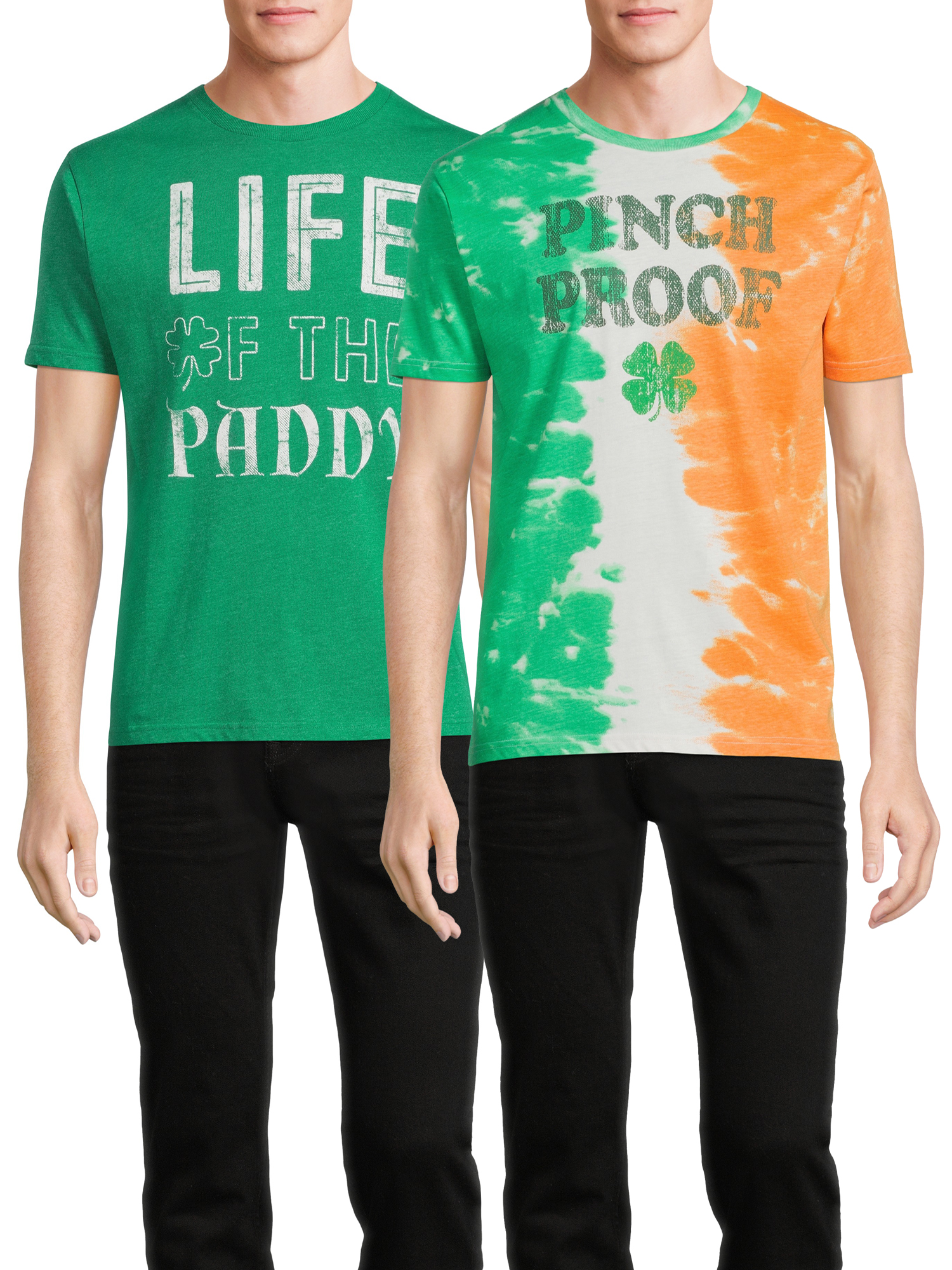 St. Patrick's Day Men's & Big Men's Life of the Paddy and Pinch Proof Graphic Tee Bundle, 2-Pack - image 1 of 6