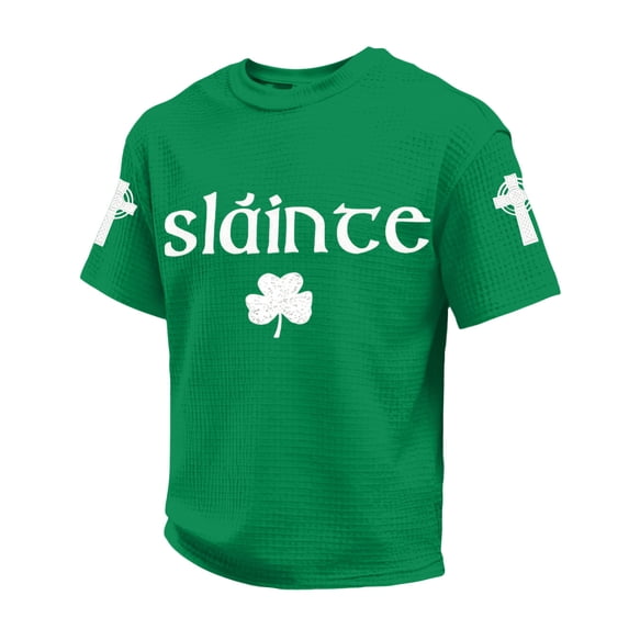 St. Patrick's Day Men's Graphic Tees Shamrocks Print Holiday Festive Tops to Celebrate, Sizes XS-4XL