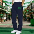thumbnail image 1 of St. Patrick's Day Mens Pants Athletic Open Bottom Running Pants Mesh Mens Sweatpants with Pockets Navy XL, 1 of 5