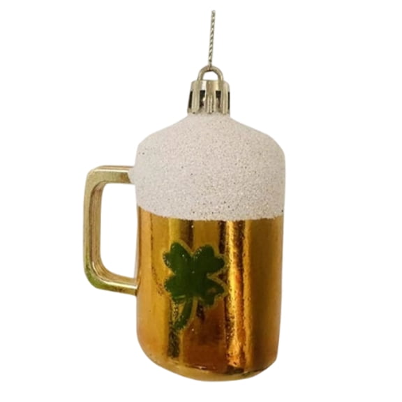 St Patrick's Day Mini Shamrock Ornaments for Small Tree Decorations Good Luck Clover Hanging Bauble Green Trefoil Irish Ornaments for Saint Patrick's Day Tree Shelf Decor Party Favors Supplies (B)