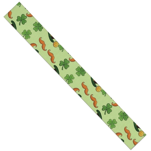 St. Patrick's Day and Mustaches Table Runner,Kitchen Dining Table Decoration for Home Party Decor,13.8"x108" Heat Resistant,Wrinkle-Free,Machine Washable