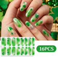 thumbnail image 1 of St. Patrick's Day Nail Wraps, Green Ombre with Shamrock Clover Silver Glitter & Star, Self-Adhesive Full Cover Nail Polish Strips, Long-Lasting Nail Stickers for Women Holiday Party & Daily Wear, 1 of 10