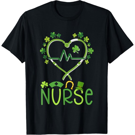 St Patrick's Day Nurse Stethoscope Irish Nurse T-Shirt
