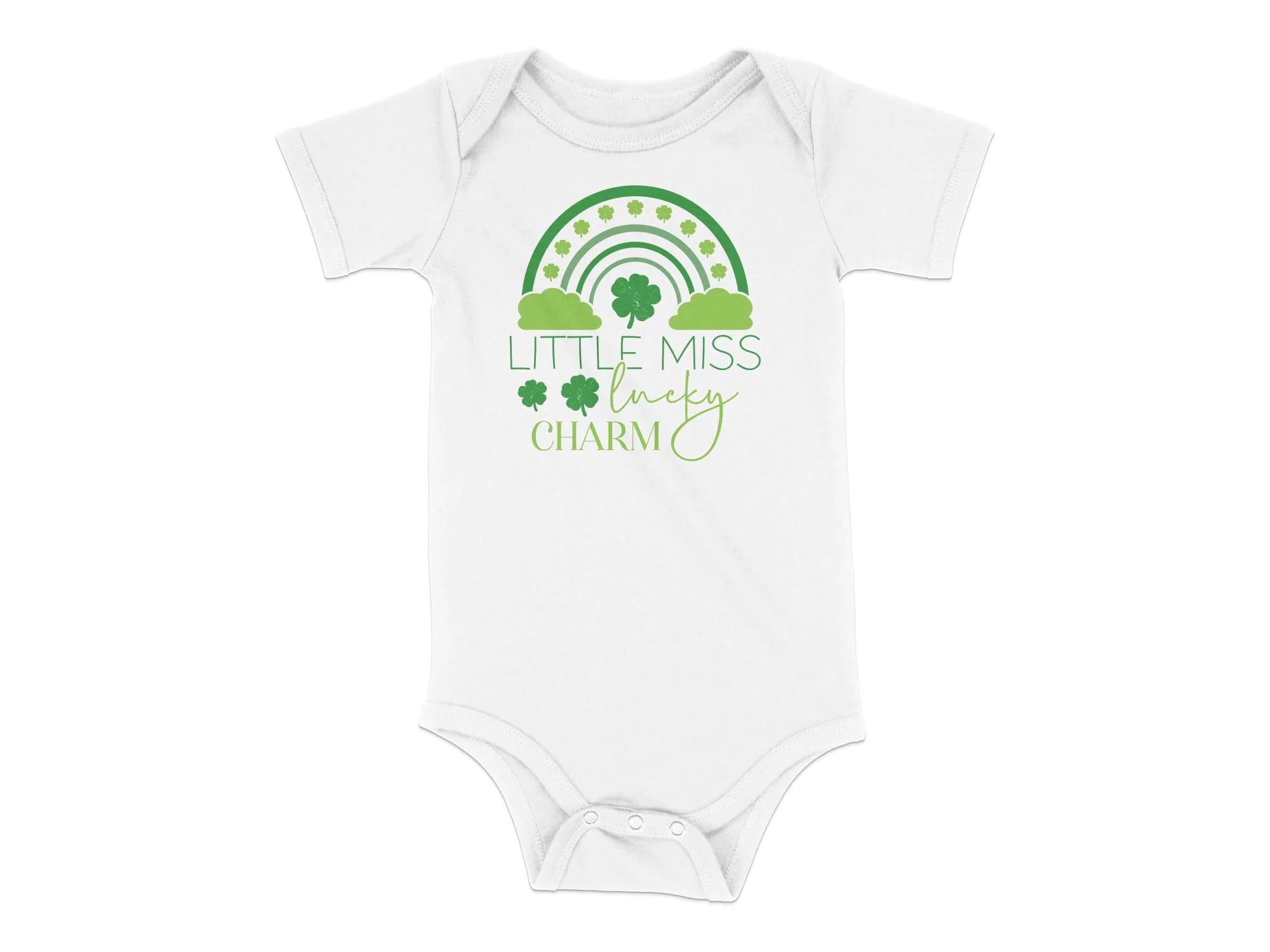 St. Patrick's Day Onesie, Little Miss Lucky Charm, Green Rainbow, Newborn Infant Bodysuit, Cute Baby Shower Gift, Irish Themed Outfit