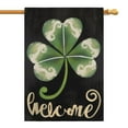 thumbnail image 1 of St. Patrick's Day Outdoor Flags Holiday Outdoor Flag Green Shamrock Welcome Outdoor Flag 28''×40'' Burlap Vertical Double Sided House Flag for Home,Farmhouse Holiday Spring Outdoor Decor, 1 of 6