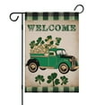thumbnail image 1 of St. Patrick's Day Outdoor Flags Irish Outdoor Flag Green Clovers Shamrocks Truck Buffalo Plaid Outdoor Flags 12.5''×18'' Linen Vertical Double Sided Welcome Flags for Home,Spring Holiday Decor, 1 of 4