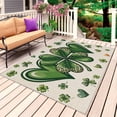 thumbnail image 1 of St Patrick's Day Outdoor Rug 3x5 Ft, Non Slip Washable Area Rug, Green Lucky Shamrock Love Spring Beige Patio Rugs Carpet Runner, Large Floor Mat for Indoor/Outdoor Deck Porch Camping, 1 of 8