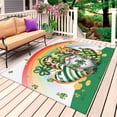 thumbnail image 1 of St Patrick's Day Outdoor Rug 4x6 Ft, Non Slip Washable Area Rug, Green Shamrock Gnomes Love Star Rainbow Spring Patio Rugs Carpet Runner, Large Floor Mat for Indoor/Outdoor Deck Porch Camping, 1 of 8