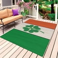 thumbnail image 1 of St. Patrick's Day Outdoor Rug 5x7 Ft, Non Slip Washable Area Rug, Irish Green Shamrock Flag Wood Grain Patio Rugs Carpet Runner, Large Floor Mat for Indoor/Outdoor Deck Porch Camping, 1 of 8