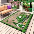 thumbnail image 1 of St. Patrick's Day Outdoor Rug 6x9 Ft, Non Slip Washable Area Rug, Shamrocks Gnomes Truck Rustic Wood Patio Rugs Carpet Runner, Large Floor Mat for Indoor/Outdoor Deck Porch Camping, 1 of 8