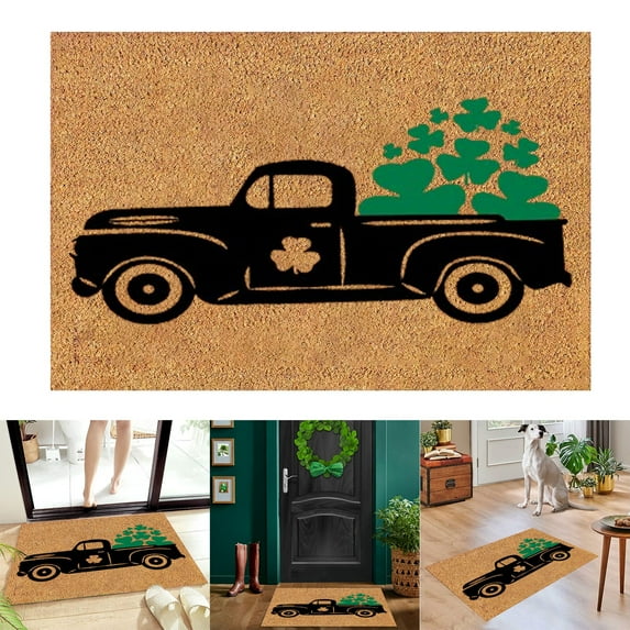 St. Patrick's Day Outdoor Rug Irish Floor Mats Holiday Welcome Door Polyester Decorations For Home Decor Bathroom Rugs Bedroom Green