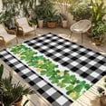 thumbnail image 1 of St. Patrick's Day Outdoor Rug for Patio/Deck/Porch, Non-Slip Large Area Rug 3 x 5 Ft, Green Shamrock Grasses Black White Plaid Indoor Outdoor Rugs Washable Area Rugs, Camping Rug Carpet Runner, 1 of 8
