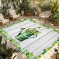 thumbnail image 1 of St. Patrick's Day Outdoor Rug for Patio/Deck/Porch, Non-Slip Large Area Rug 5 x 7 Ft, Green Lucky Shamrock Watering Can Wood Gray Indoor Outdoor Rugs Washable Area Rugs, Camping Rug Carpet Runner, 1 of 8
