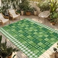 thumbnail image 1 of St Patrick's Day Outdoor Rug for Patio/Deck/Porch, Non-Slip Large Area Rug 5 x 7 Ft, Lucky Leaf Shamrock Spring Green Plaid Indoor Outdoor Rugs Washable Area Rugs, Camping Rug Carpet Runner, 1 of 8
