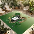 thumbnail image 1 of St. Patrick's Day Outdoor Rug for Patio/Deck/Porch, Non-Slip Large Area Rug 5 x 8 Ft, Spring Shamrock Gold Leopard Love Ombre Green Indoor Outdoor Rugs Washable Area Rugs, Camping Rug Carpet Runner, 1 of 8