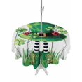 thumbnail image 1 of St. Patrick's Day Outdoor Tablecloth - 54 Inch Round Dining Table Cover, Spring Shamrock Hat Daisy Ladybirds Wood Gray Waterproof Outdoor Table Cloth with Umbrella Hole & Zipper for Picnic/Patio, 1 of 7