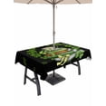 thumbnail image 1 of St Patrick's Day Outdoor Tablecloth - 60x102 Inch Rectangle Dining Table Cover, Shamrock Leaf Coffee Cups Books Dark Green Waterproof Outdoor Table Cloth with Umbrella Hole & Zipper for Picnic/Patio, 1 of 7