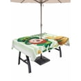 thumbnail image 1 of St. Patrick's Day Outdoor Tablecloth - 60x120 Inch Rectangle Dining Table Cover, Green Gnomes Gold Coin Beer Shamrock Stripes Waterproof Outdoor Table Cloth with Umbrella Hole & Zipper for Patio, 1 of 7