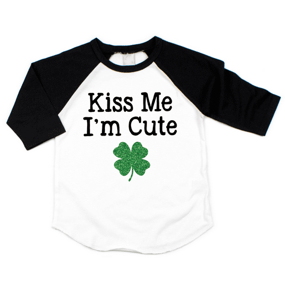 St. Patrick's Day Outfits for Girls and Boys, Kiss Me I'm Cute, Kids and Toddler Shirt