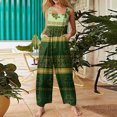 thumbnail image 1 of St. Patrick's Day Overalls for Women Green Clover Print Sleeveless Straight Leg Jumpsuits Casual Rompers with Pockets 2026, 1 of 6