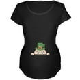 thumbnail image 1 of St. Patrick's Day - Peeking Baby Black Maternity Soft T-Shirt - 2X-Large, 1 of 1