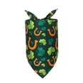 thumbnail image 1 of St. Patrick's Day Pet Bandana - 1 PCS Green Irish Pattern Tie-On Dog Scarf, Double-Sided Reversible Festive Accessory for Small Medium Dogs and Cats, 1 of 5
