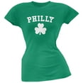 thumbnail image 1 of St. Patrick's Day - Philly Shamrock Green Soft Juniors T-Shirt - Medium, 1 of 1