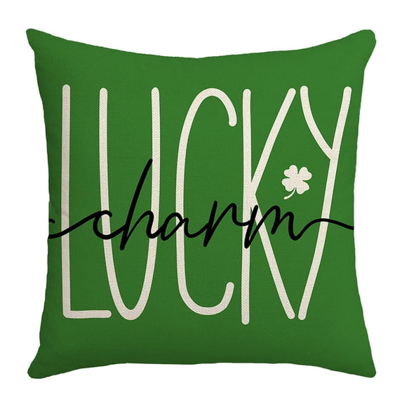 St. Patrick's Day Pillow Cover 18x18 Inch, Decorative Shamrock Throw Pillow Case for Couch Bed