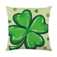 thumbnail image 1 of St. Patrick's Day Pillow Cover Sham - Irish Decor for Sofa Couch Throw Pillow - 18x18 Inch Linen Sham - Four Leaf Clover Celtic Knot Print - Home Decor Holiday Seasonal Living Room Decorations, 1 of 2