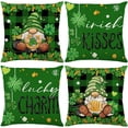 thumbnail image 1 of St. Patrick's Day Pillow Covers 18x18 Inch 4-Piece Set – Green Lucky Clover Design Spring Pillow Covers for Sofa, Couch & Home Holiday Decor(D), 1 of 6