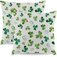 thumbnail image 1 of St. Patrick''s Day Pillow Covers 18x18 Inch Set of 2, Watercolor Shamrock Throw Pillow Case Spring Green Lucky Clover Decorative Linen Cushion Covers for Home Bed Couch Sofa Outdoor, 1 of 6