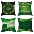 thumbnail image 1 of St. Patrick's Day Pillow Covers 18x18 Inches St. Patrick's Day Decorations Farmhouse Throw Pillow Covers Green Shamrock Clover Cotton Linen Cushion Pillowcase for Home Decor (A5-A8(4pcs)), 1 of 12