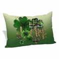 thumbnail image 1 of St. Patrick's Day Pillow Covers King, Ombre Green Shamrock Gold Lucky Love Spring Soft Brushed Microfiber Breathable Throw Pillow Covers, Pillowcase with Zipper for Couch Sofa Bedroom 20"x36", 1 of 9